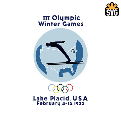 1932 Winter Olympics Logo SVG Digital Download, 1932 Winter Olympics