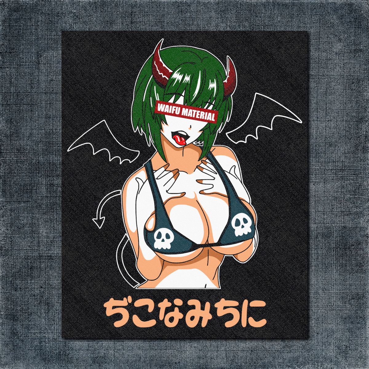 Senpai Back Patch, Waifu Material Big Back Patch