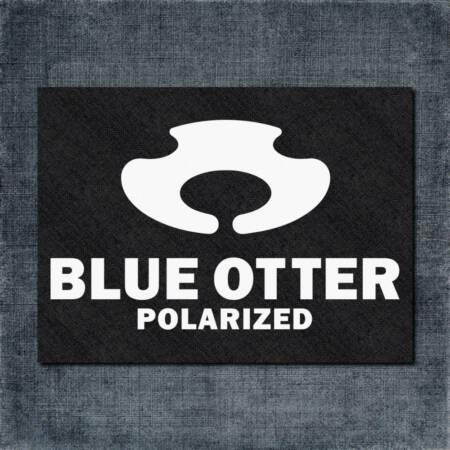 Blue Otter Polarized Back Patch, Blue Otter Polarized Logo Big Back Patch