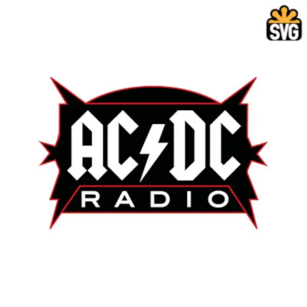AC DC Radio Logo SVG Digital Download, AC DC Radio Logo SVG Vector Download File