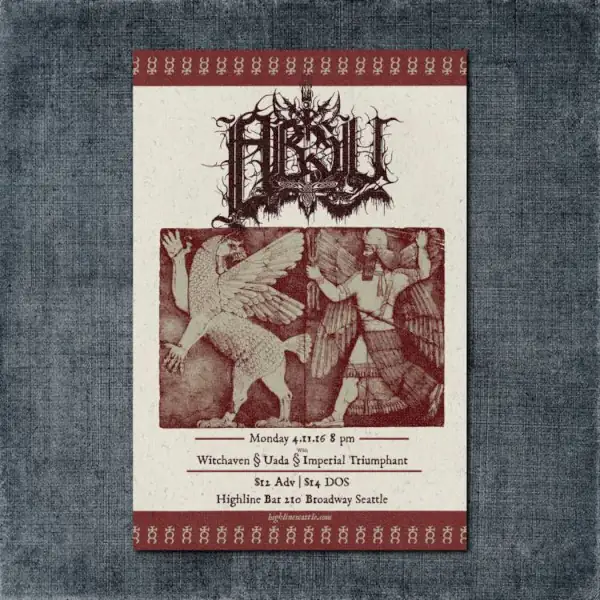 Absu, Witchaven, UADA Back Patch, Absu, Witchaven, UADA Tour Poster Big Back Patch