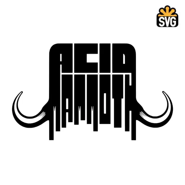 Acid Mammoth SVG Digital Download, Acid Mammoth Logo SVG Vector Download File