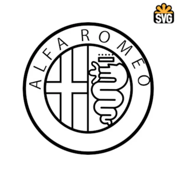 Alfa Romeo Logo SVG Digital Download, Alfa Romeo v4 Logo SVG Vector Download File