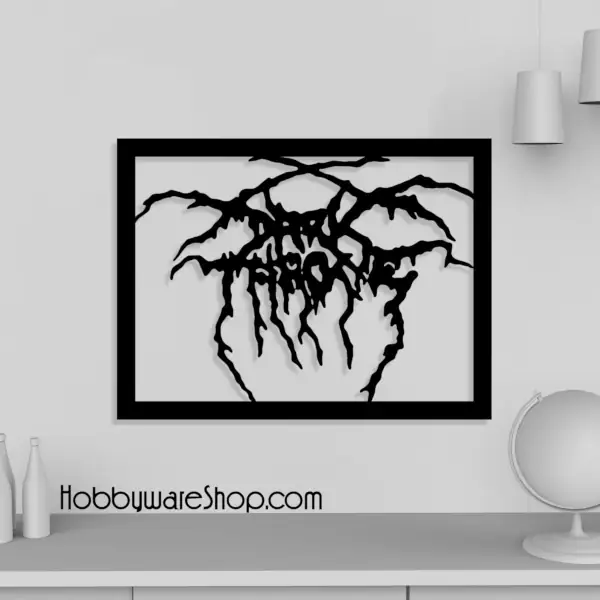 Dark Throne Wall Art, Dark Throne Logo Artwork Wooden Framed Object For Wall