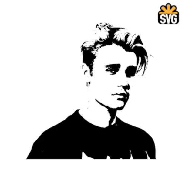 Justin Bieber Silhouette Logo SVG Digital Download, Justin Bieber Silhouette Logo SVG Vector Download File