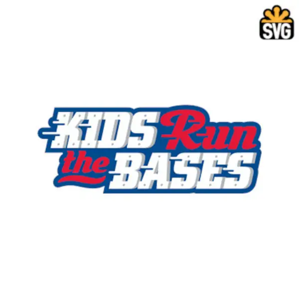 Kids Run the Bases Logo SVG Digital Download, Kids Run the Bases Logo SVG Vector Download File