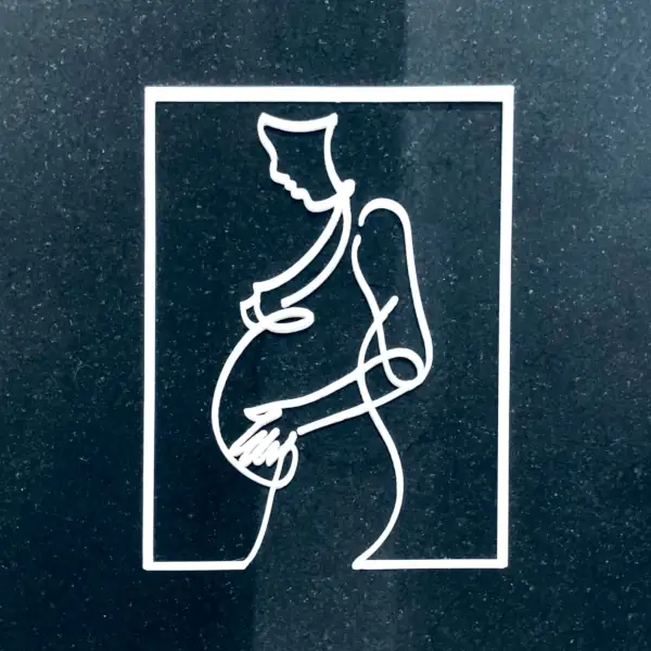 Pregnant Woman Single Line Art 3d Printed Wall Object