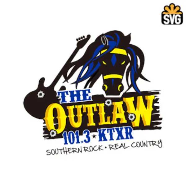 The OutLaw 101.3 KTXR Logo SVG Digital Download, The OutLaw 101.3 KTXR Logo SVG Vector Download File