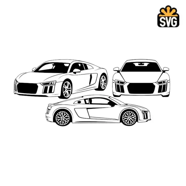 Audi R8 SVG Digital Download, Audi R8 V10 2018 SVG Vector Download File