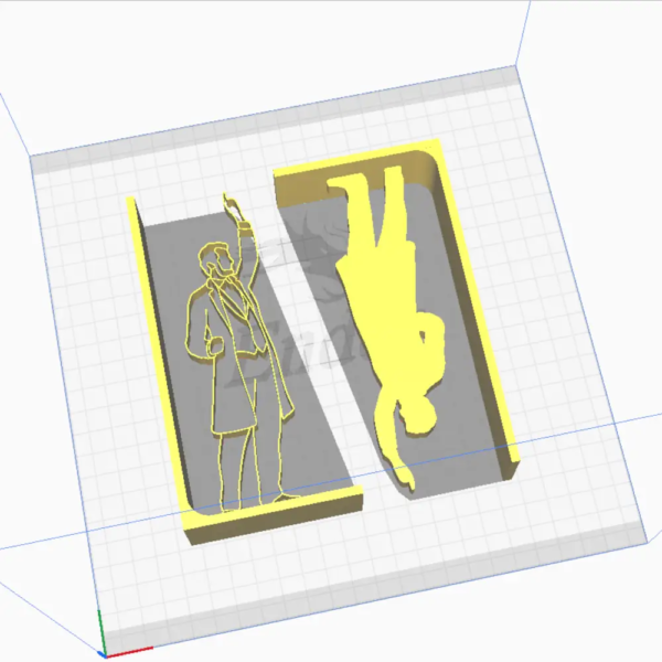Abraham Lincoln Outline Silhouette Bookend Holder 3D STL, Abraham Lincoln Book Support 3D STL File - Image 3