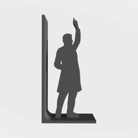 Abraham Lincoln Outline Silhouette Bookend Holder 3D STL, Abraham Lincoln Book Support 3D STL