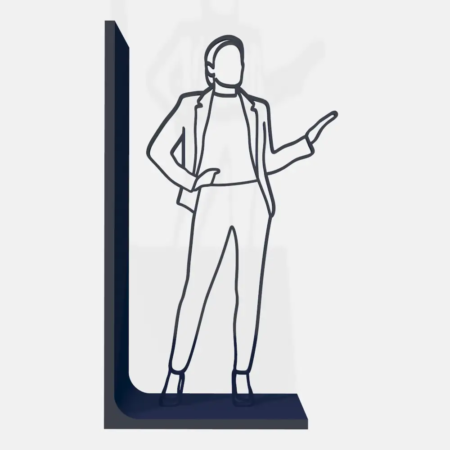 Alexandria Ocasio Cortez AOC Outline Silhouette Bookend Holder Support Organizer 3D STL File Download