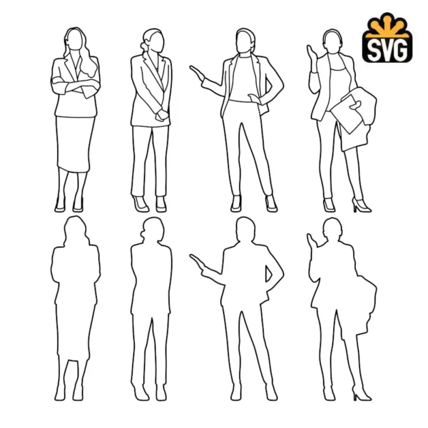 Alexandria Ocasio Cortez Outline Silhouette SVG, AOC Single Line Drawing Stencil SVG Vector Downlod