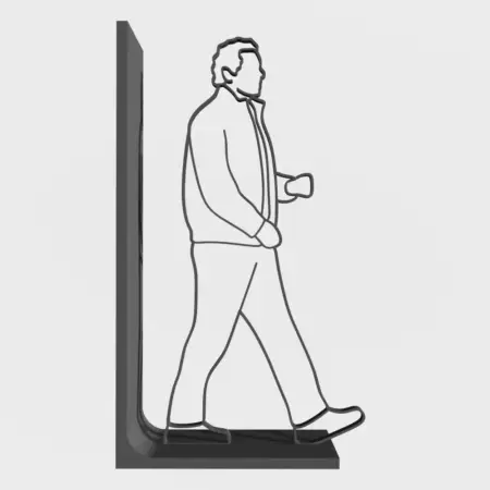 Andrew Cuomo Outline Silhouette Bookend Holder, Andrew Cuomo Single Line Drawing Book Support Organizer