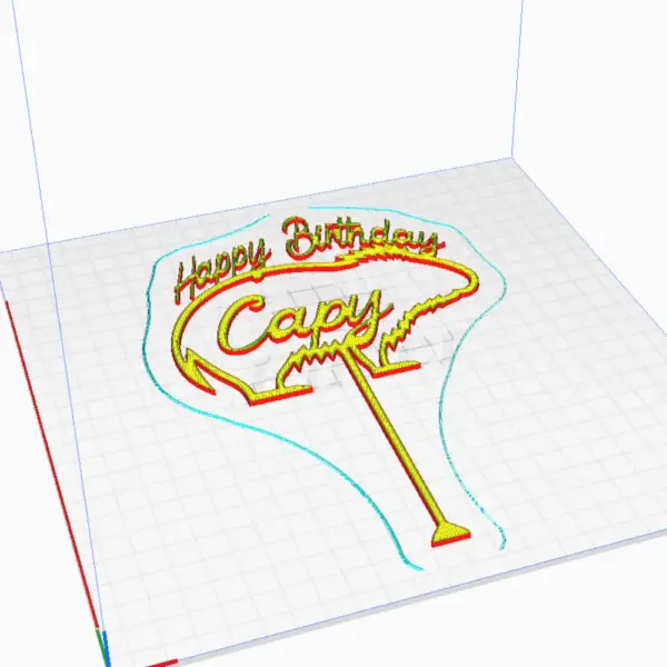 Happy Birthday Capy Cake Topper 3D STL File for Download - Image 3