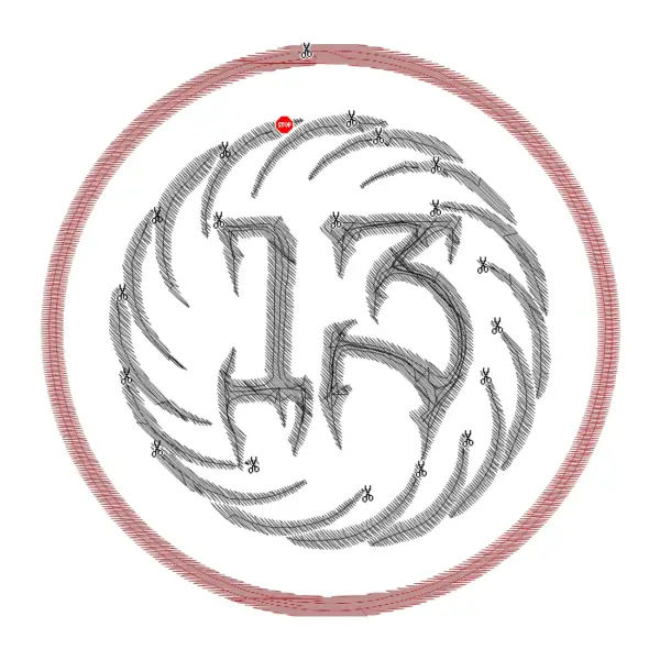13 Band Logo Embroidery Patch Design File Instant Download - Image 2