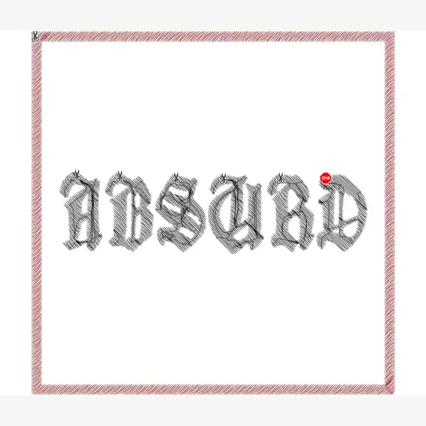 Absurd Text Logo Embroidery Patch Design File Instant Download - Image 2