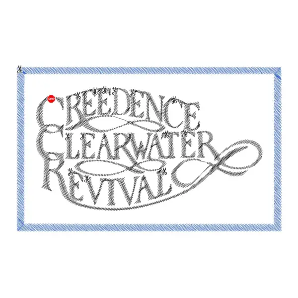 Creedence Clearwater Revival Logo Embroidery Patch Design File Instant Download - Image 3