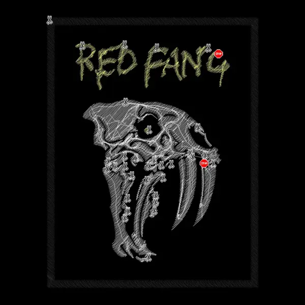 Red Fang Logo Embroidery Patch Design File Instant Download - Image 2