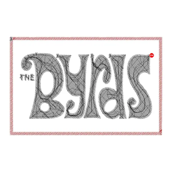 The Byrds Logo Embroidery Patch Design File Instant Download - Image 2