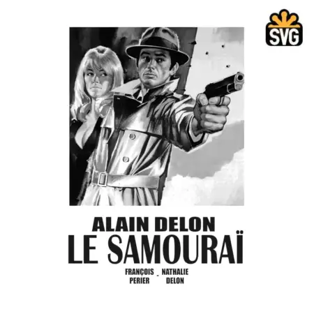 Alain Delon SVG Digital Download, Alain Delon Le Samourai SVG Vector Download File