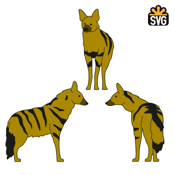 Aardwolf SVG Digital Download, Proteles cristata (Herpestids Herpestoidea) SVG-DXF-EPS-PS Vector Download Files
