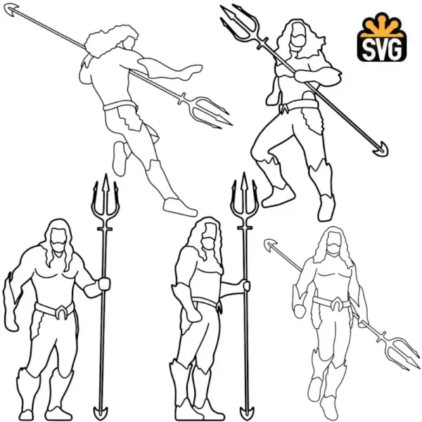 Aquaman SVG Digital Download, Jason Momoa SVG-DXF-EPS-PS Vector Download File