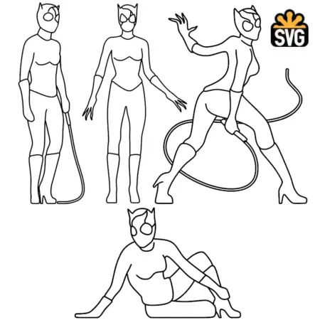 Catwoman SVG Digital Download, Michelle Pfeiffer SVG-DXF-EPS-PS Vector Download Files