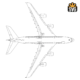 Airbus 380 SVG Digital Download, Airbus 380 SVG-DXF-EPS-PS Vector Download Files